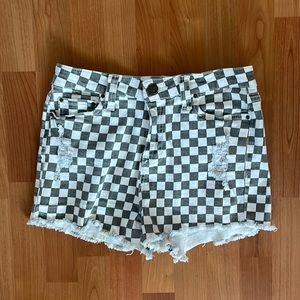 Dickies checkered jean shorts